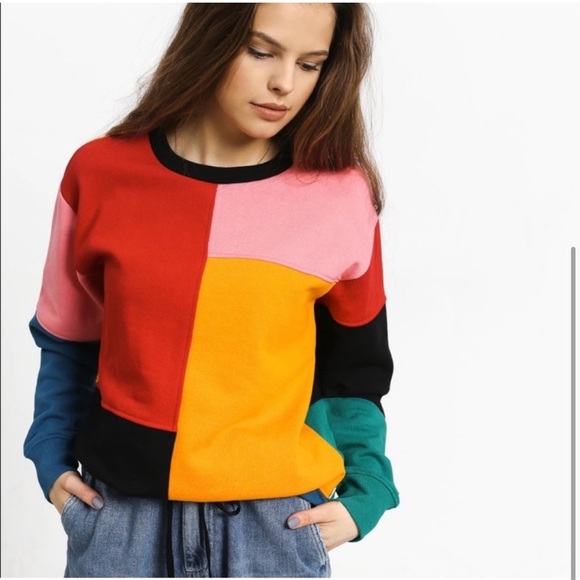 Vans - Patchwork Colorblock Crew Sweatshirt - Size L - Picture 2 of 8